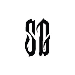 Fototapeta premium SG monogram logo design letter text name symbol monochrome logotype alphabet character simple logo