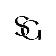 SG monogram logo design letter text name symbol monochrome logotype alphabet character simple logo