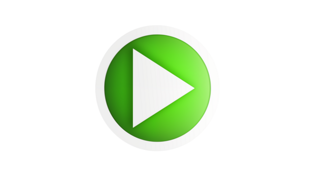 Modern and Stylish Green Play Button for Multimedia Content Streaming and User Interfaces