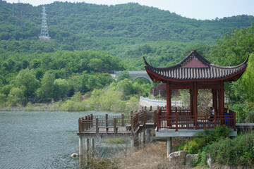 Fototapeta premium Water Pool and Pavilion