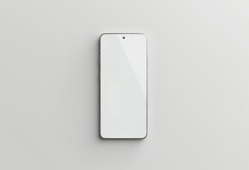 A sleek and modern smartphone lying flat on a neutral background, with an empty screen ready for UI/UX design mockups." generate ai.