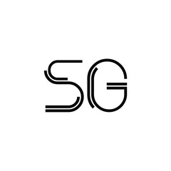 SG monogram logo design letter text name symbol monochrome logotype alphabet character simple logo