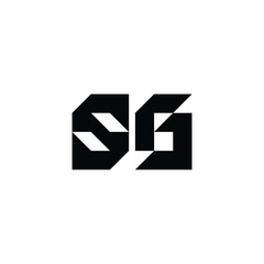 SG monogram logo design letter text name symbol monochrome logotype alphabet character simple logo