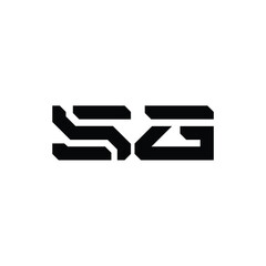 SG monogram logo design letter text name symbol monochrome logotype alphabet character simple logo