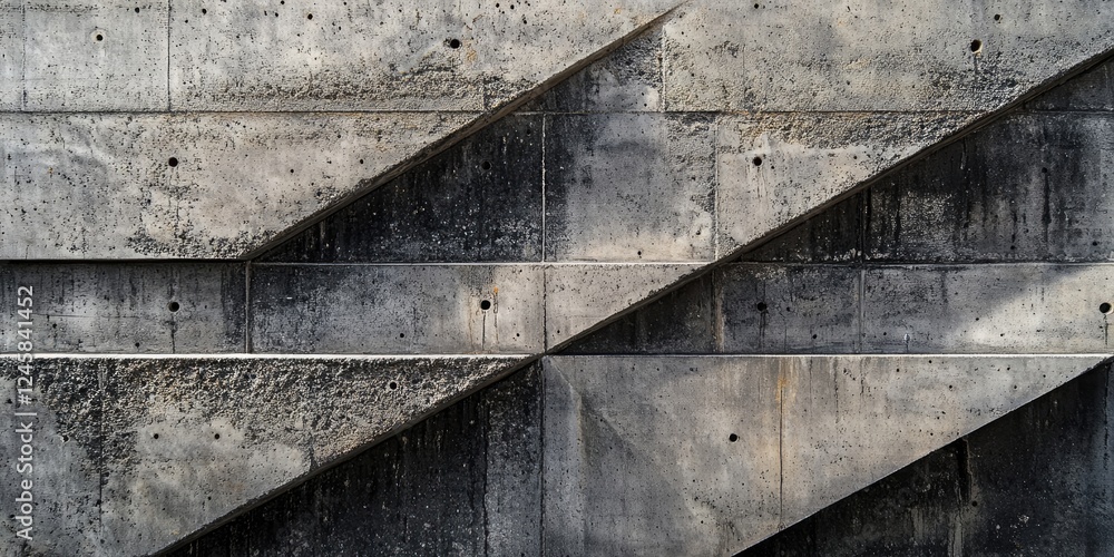 Fototapete abstract concrete wall with diagonal patterns in shades of grey and black, featuring textured surfac