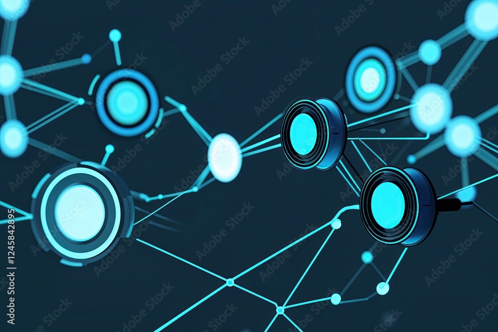 Poster chic tech integrations in a cyan network design
