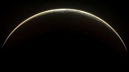 View of Earth's Mysterious Night Side Illuminated by Faint Glimmers of Starlight and Ethereal Auroras, Wallpaper with Stark Contrast Between Shadow and Light in a Minimalist Cosmic Background