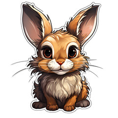 Adorable Brown Bunny. A Whimsical Digital Painting
