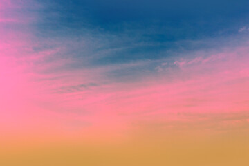 Colorful evening cloudy sky during sunset. Nature background