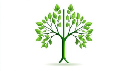 Obraz premium Lush Green Tree Illustration Perfect for Eco Friendly Designs and Nature Themes