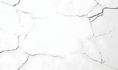 Obraz premium Cracked White Wall with Fissures and Imperfections in Texture