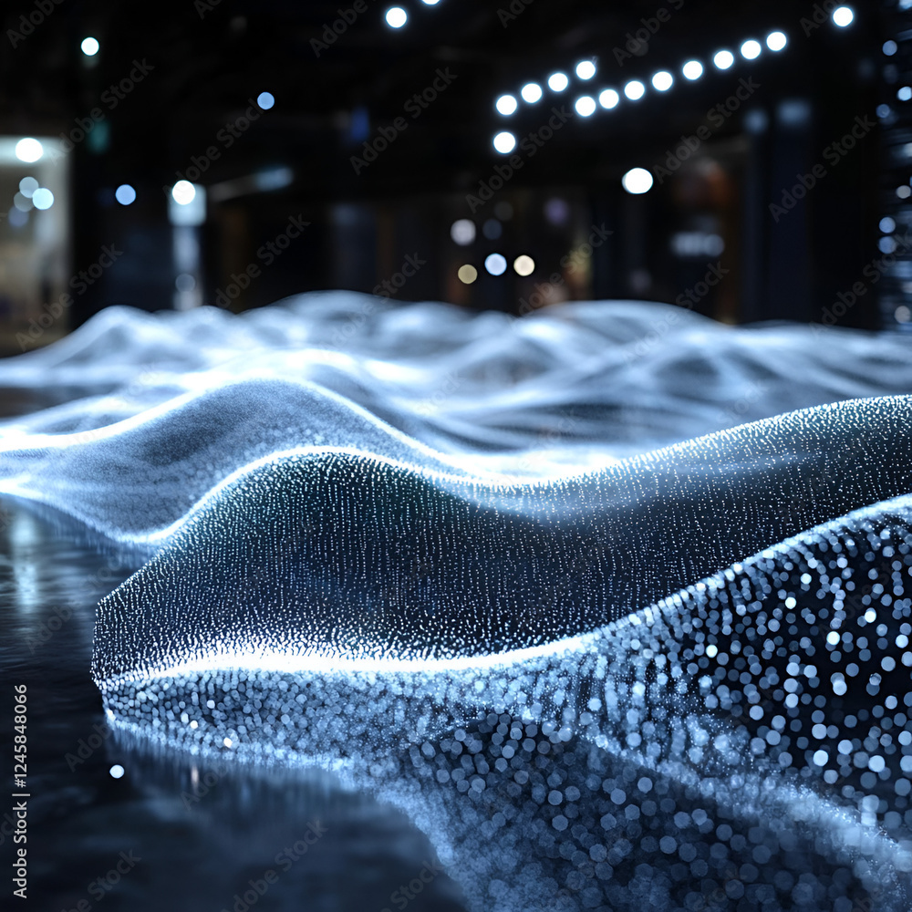 Aufkleber abstract light installation: mesmerizing display of luminous flowing forms, an captivating digital a