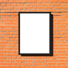 Blank Poster on Brick Wall
