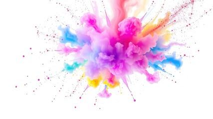 Abstract Canvas of Color: Holographic Rainbow Paint Burst