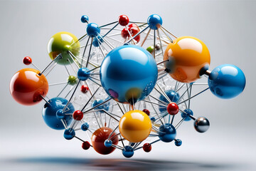   Abstract graphic of three-dimensional molecular formula, imaginary picture of atomic molecules, compounds, organic matter, schematic diagram of chemistry