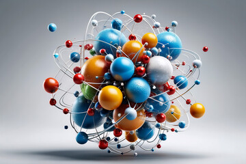   Abstract graphic of three-dimensional molecular formula, imaginary picture of atomic molecules, compounds, organic matter, schematic diagram of chemistry