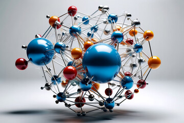   Abstract graphic of three-dimensional molecular formula, imaginary picture of atomic molecules, compounds, organic matter, schematic diagram of chemistry