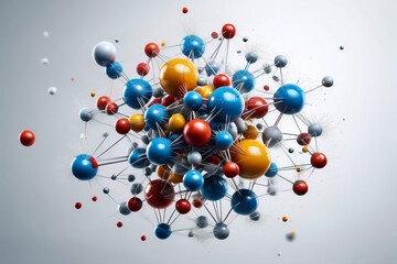   Abstract graphic of three-dimensional molecular formula, imaginary picture of atomic molecules, compounds, organic matter, schematic diagram of chemistry