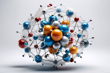   Abstract graphic of three-dimensional molecular formula, imaginary picture of atomic molecules, compounds, organic matter, schematic diagram of chemistry