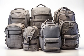 Naklejka premium Architectural photography featuring a grey backpack collection.