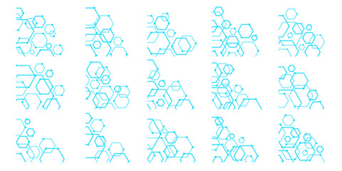 Geometric Hexagon Outline Corner