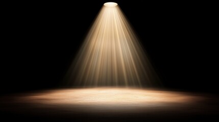 Focused spotlight illuminating a stage on a dark background. concept for theater, performance, and artistic presentations