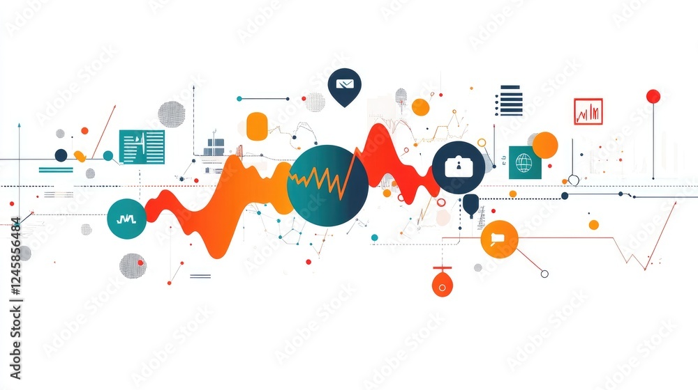 Aufkleber a modern visual of a pulse aligning with startup icons, symbolizing entrepreneurial energy and the d