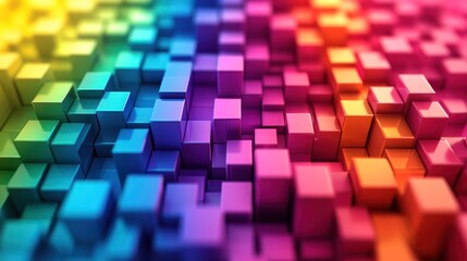 Rainbow Cubes Abstract Background Texture