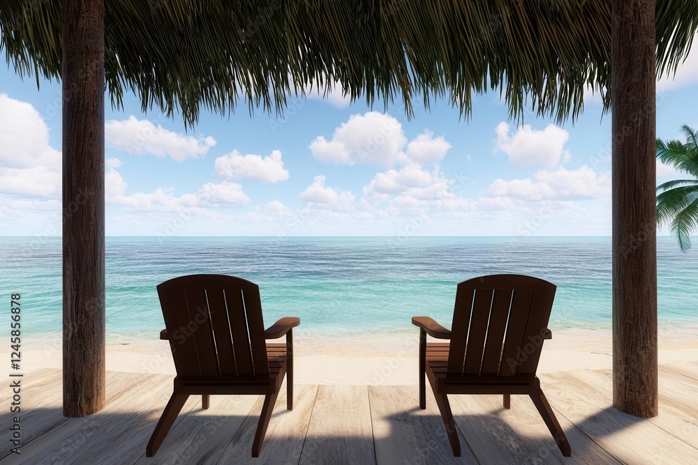 Leinwandbilder virtual events networking immersive. interactive networking spaces in a virtual beachfront setting, 