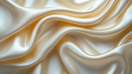 Obraz premium Cream silk fabric drapes, studio shot, elegant background, textile design