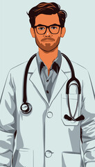 Doctor minimalistic vector illustration isolated flat design