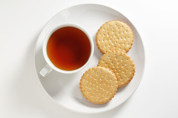 Tea and cookies with filling