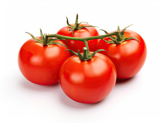 Four Ripe Red Tomatoes on the Vine