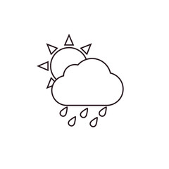 weather partly sunny with rain raining cloud cloudy sun vector emoji illustration