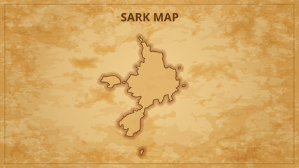A Vintage Map Depicting the Borders of the Sark. Sark map with federal states in A vintage map based background, Political Sark Map