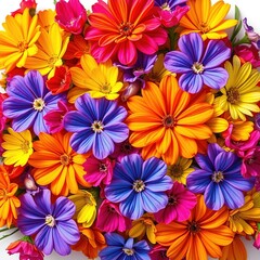 Obraz premium Hanging Gardens Transformed: Spray Painted Textures Enhance Floral Arrangements