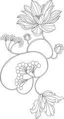 tulle lace flower design illustration