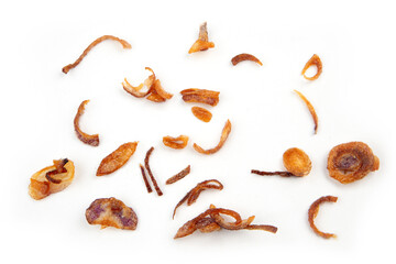 Obraz premium Fried onions isolated on white background