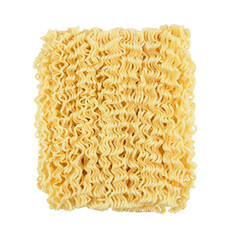 Instant dry noodles isolated on white background 
