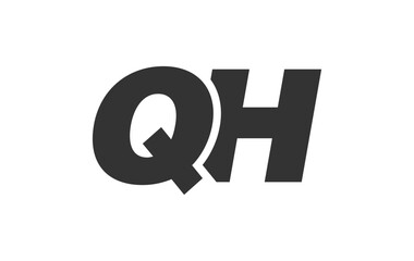 QH Techno Editable Font Logo For Corporate Branding. Bold, Futuristic Design With Unique Typographic Ideas. Minimal Custom Type And Dynamic Letter