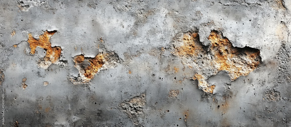 Aufkleber weathered concrete surface showing texture and color variations with lichen spots creating an aged a