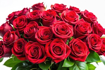 Obraz premium Red Rose Bouquet Isolated on White