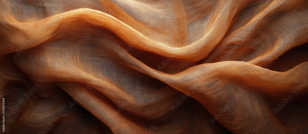 Aufkleber elegant abstract texture of crumpled brown fabric with soft folds and shadows ideal for design backg