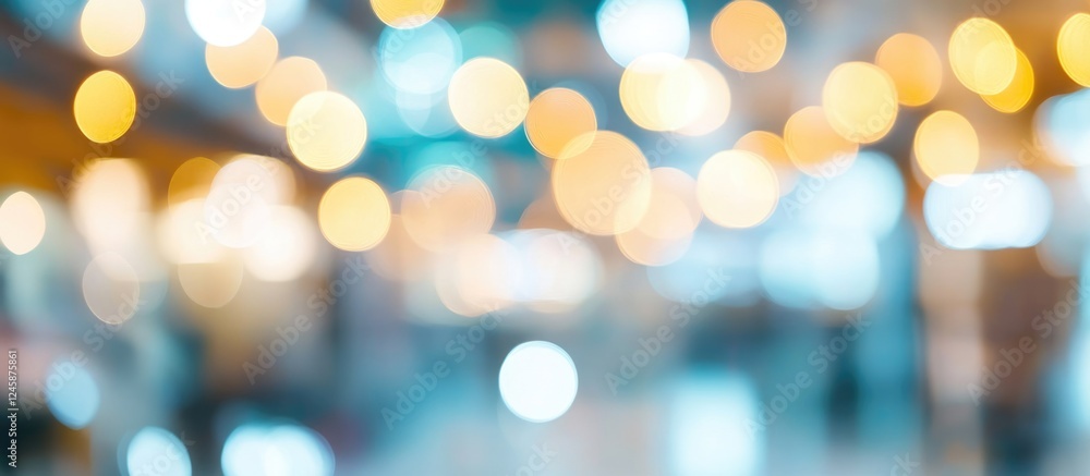 Aufkleber blurred commerce background with blue and yellow lights creating an abstract digital trading atmosph