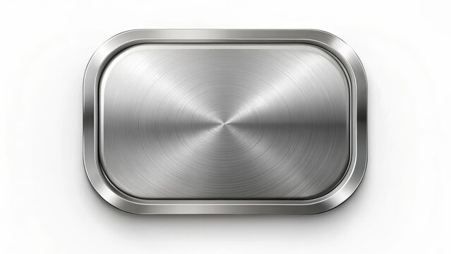 Modern Sleek Button, metal button with rounded edges, minimalist design , geometric, minimalist