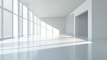 Obraz premium A professional studio setting with a continuous white floor and backdrop, designed for high-end product photography.