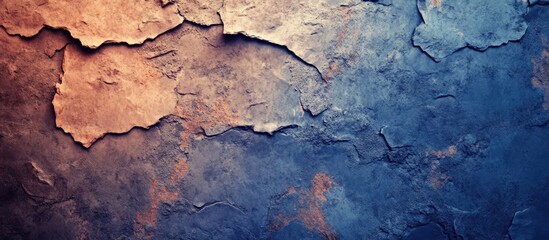 Textured Navy and Brown Stucco Wall Background with Grunge Finish and Abstract Design for Art and Interior Decor Use