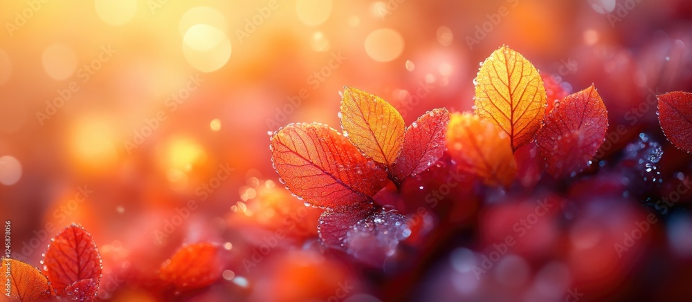Aufkleber vibrant abstract autumn leaf background with bokeh effect ideal for seasonal designs and multiple cr
