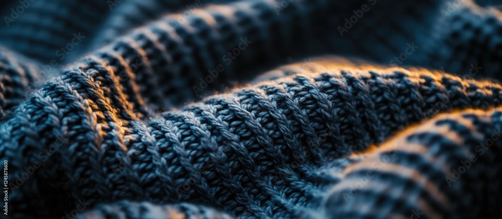 Aufkleber textured fabric close-up with warm lighting showing intricate weave patterns and shadows, copy space