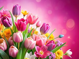 Fototapeta premium Stunning Spring Flowers Adorned in Pink